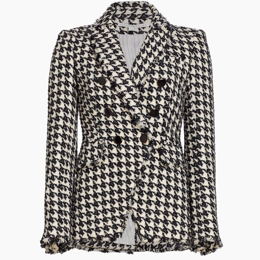 Veronica Beard Miller Dickey Black and White houndstooth blazer